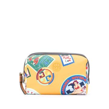Perry Travel-print cosmetic bag