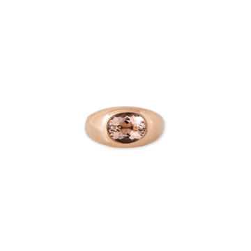 14K Rose Gold Morganite Dome Ring