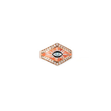 14K Rose Gold Double Inlay Eye Burst Ring