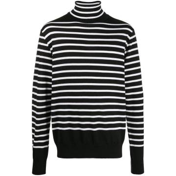 roll-neck striped jumper