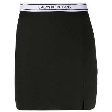 logo-waistband mini skirt