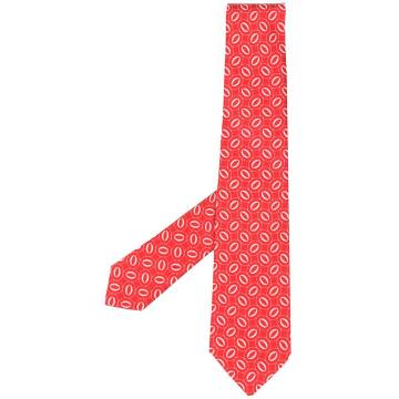 geometric embroidered tie