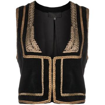 embroidered design cropped jacket