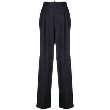 high-waisted pleated trousers