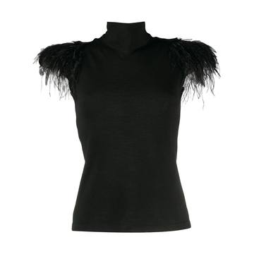 feather trim top