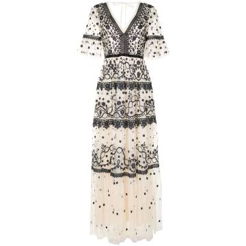 tiered style embroidered dress