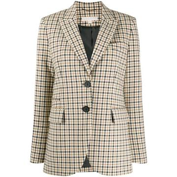 checked single-breasted blazer