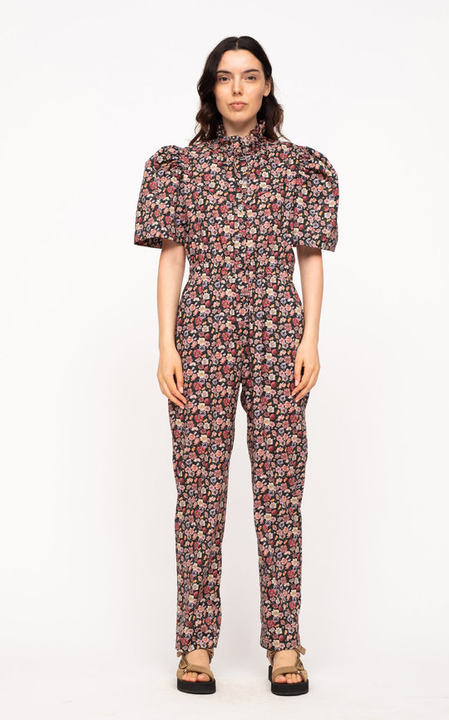 Leslie Tie-Neck Liberty-Print Cotton Jumpsuit展示图