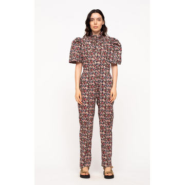 Leslie Tie-Neck Liberty-Print Cotton Jumpsuit