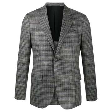 plaid single-breasted blazer