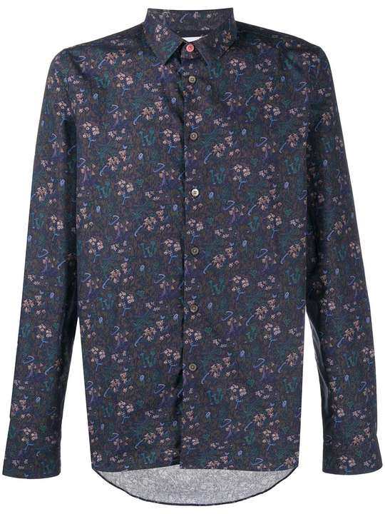 floral-print long-sleeved shirt展示图