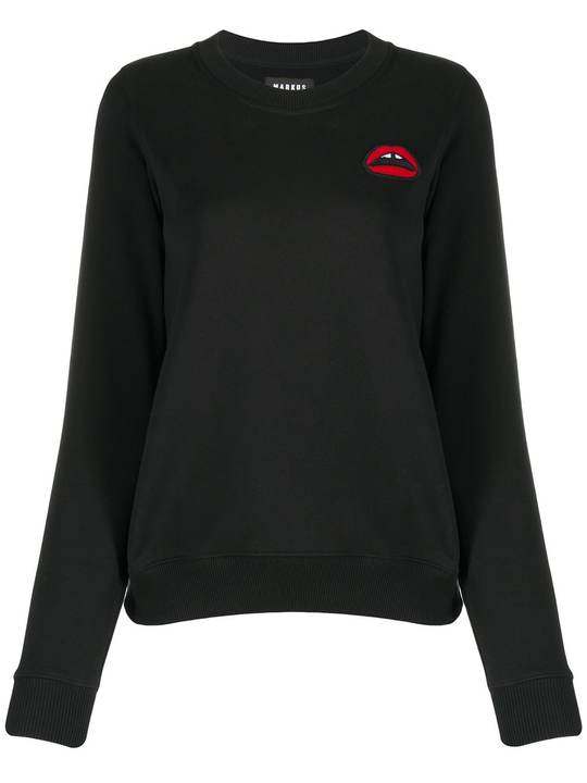 lips embroidered round neck sweatshirt展示图