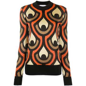 patterned crew-neck jumper