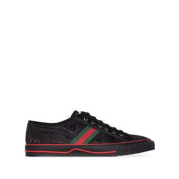 black nylon GG low top sneakers