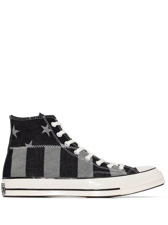 black patchwork CT70 high top canvas sneakers展示图