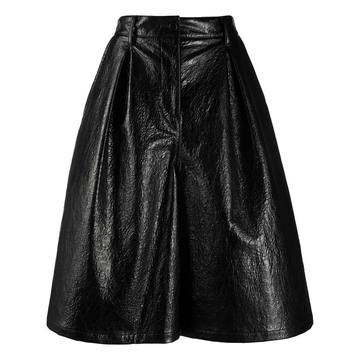 faux-leather wide leg shorts