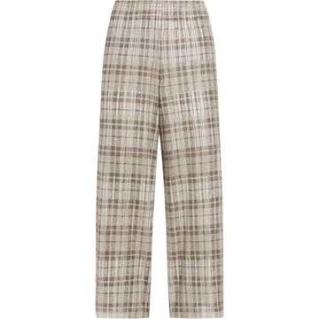 Elba checked wide-leg trousers