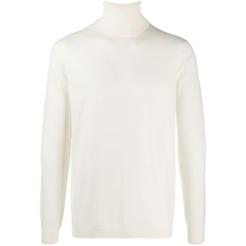 merino wool ribbed neck jumper