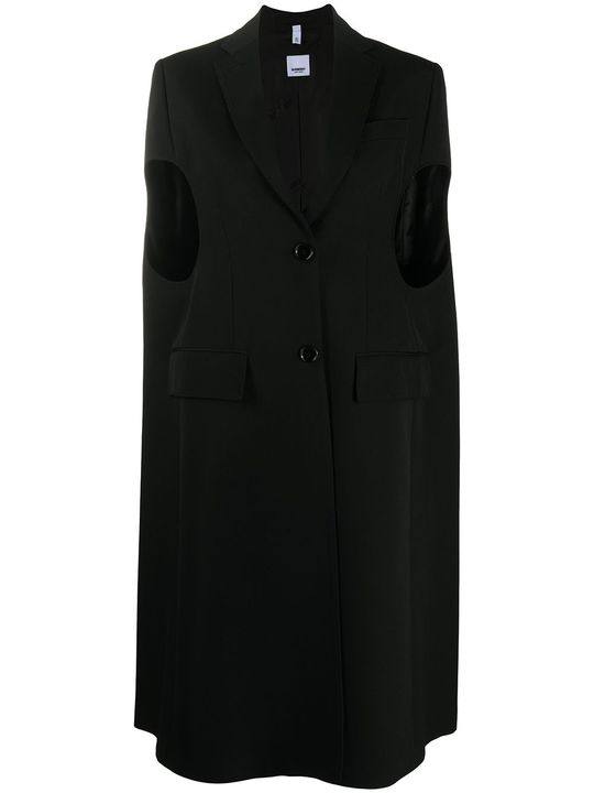 single-breasted wool sleeveless coat展示图