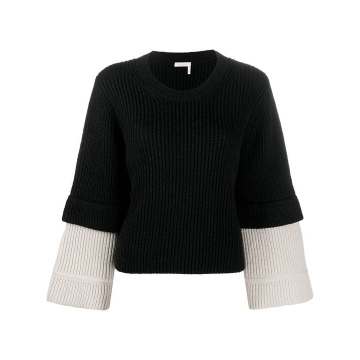 knitted wide sleeve jumper
