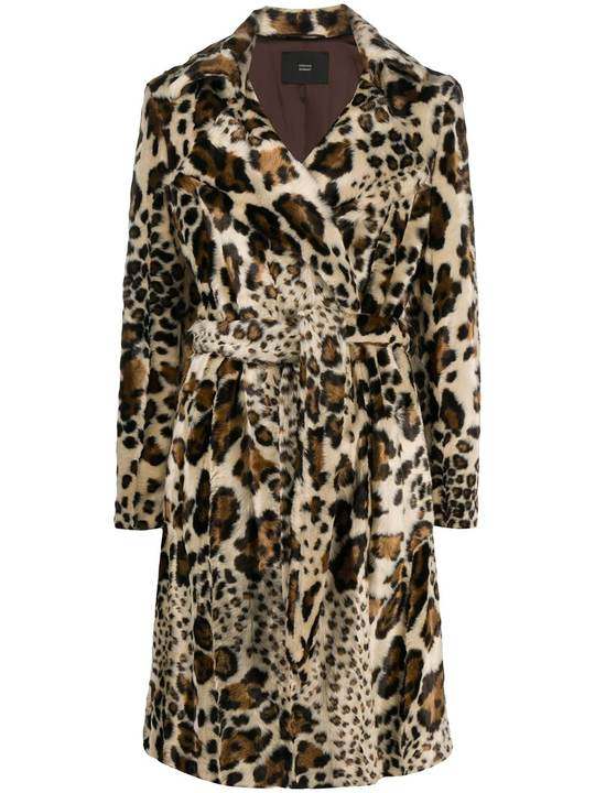 leopard-print belted coat展示图