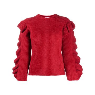 ruffled crew neck jumper