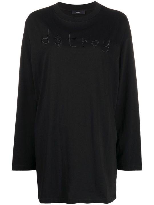 embroidered long cotton sweatshirt展示图