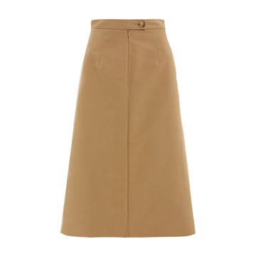 Hazel Pleated Cotton Midi Skirt