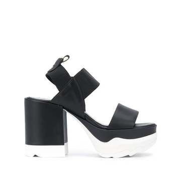 colour block platform sandals