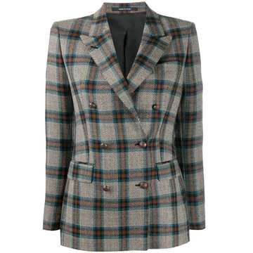 tartan double-breasted blazer