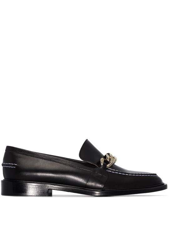 black Marittima leather loafers展示图