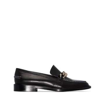 black Marittima leather loafers