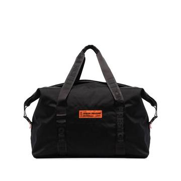 Black logo duffle bag