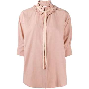 pleated collar shirt