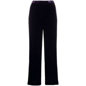 velvet cropped trousers