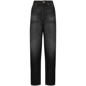 high-waisted straight leg jeans