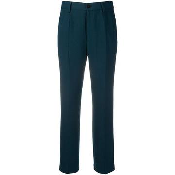 high-waisted straight leg trousers