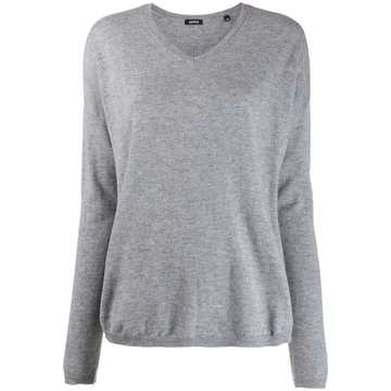 v-neck fine-knit jumper