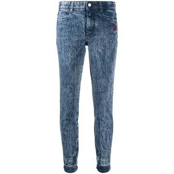 crinkled-finish skinny jeans