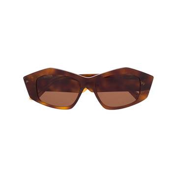 Cut geometric-frame sunglasses