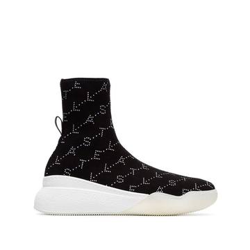 loop logo embellished sock sneakers