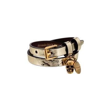 gold tone multi-wrap leather bracelet