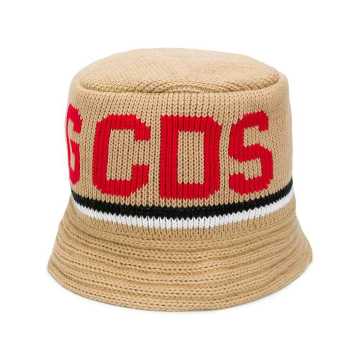 logo knit bucket hat