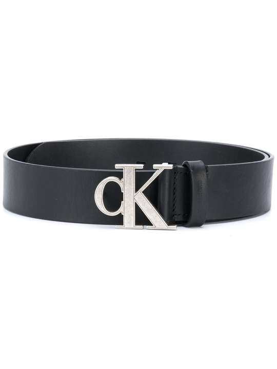 logo buckle leather belt展示图