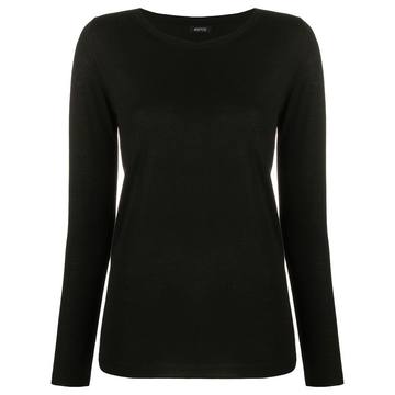 scoop-neck fine knit jumper