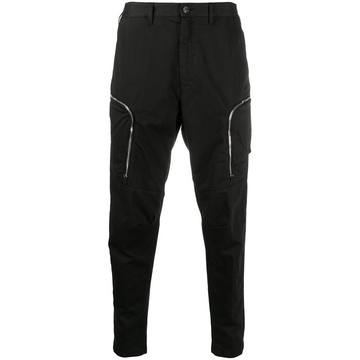 zip-detail tailored trousers