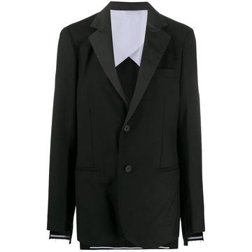 long-sleeved contrast lapel blazer