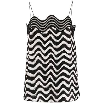 waves print silk cami top