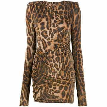 leopard-print structured dress