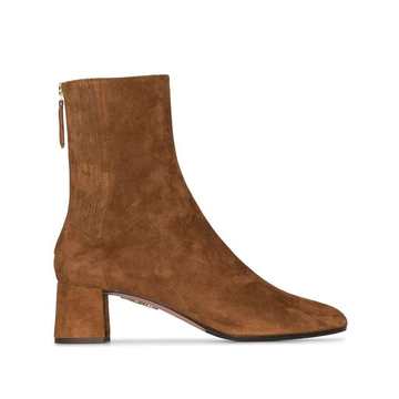 camel brown Saint Honore 50 suede ankle boots